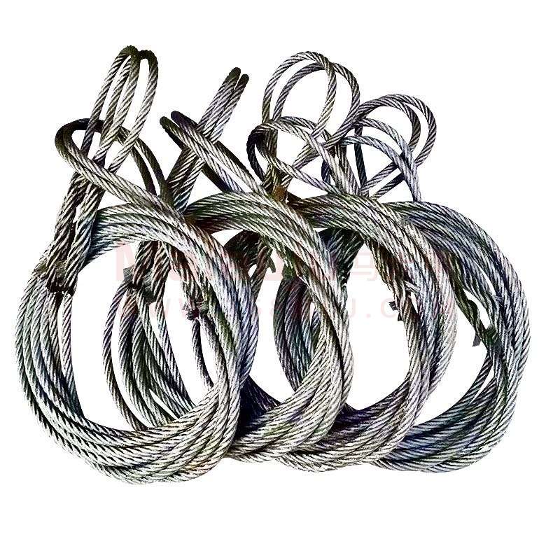 钢丝绳编绳扣的标准图片